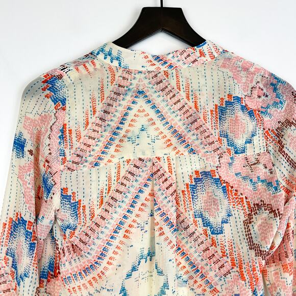 Anthropologie Dolan XS Melilla Peasant Blouse Top Popover Cream Pink - Picture 8 of 10